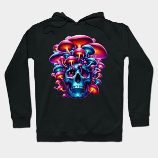 Psychedelic Mushroom Skull Illustration Hoodie